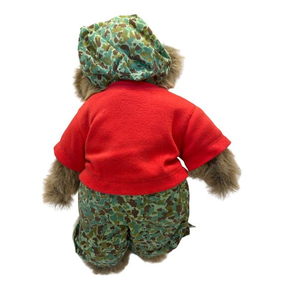 Bear Ashton Drake Semper Fi Marine Military Plush Lougher Signed 14" Jointed ADG - Picture 3 of 5